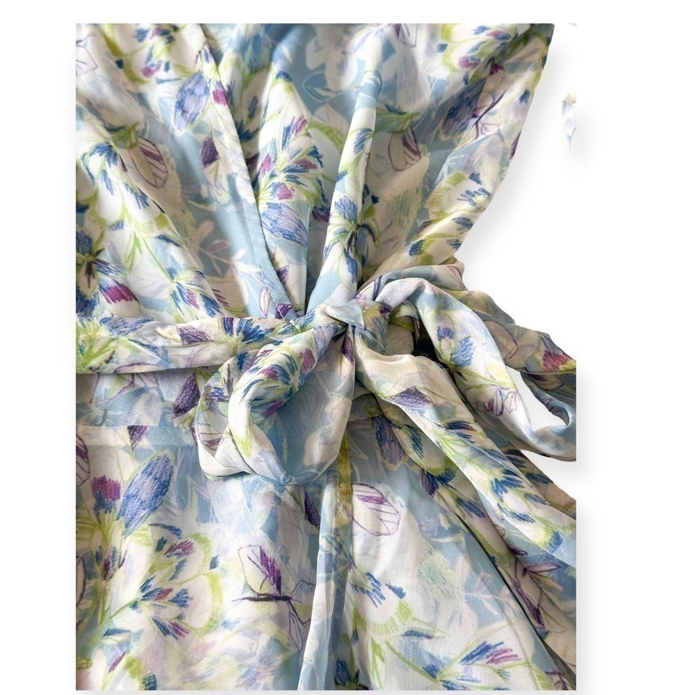 NWT Eywasouls Malibu | Lara Long Sleeve Dress., blue floral, Size M/L - Picture 11 of 16